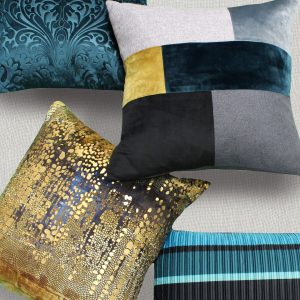 Faux Panne Velvet w/ Florentine Embossed Pattern Pillow