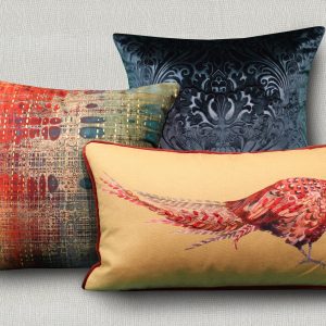 Faux Panne Velvet w/ Florentine Embossed Pattern Pillow