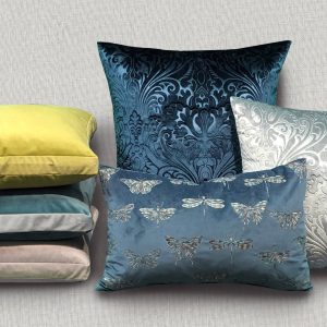 Faux Panne Velvet w/ Florentine Embossed Pattern Pillow