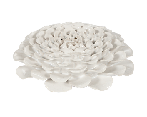 Ceramic Zinnia, Gloss White