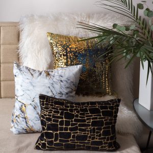 Precious Metals Velvet and Gold Metallic Pillow