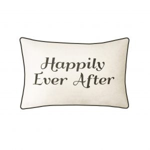 Faux Linen "Happy Ever After" Pillow