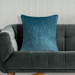 Faux Panne Velvet w/ Florentine Embossed Pattern Pillow